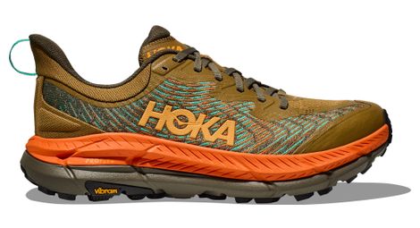 hoka mafate speed 4 khaki orange herren trailrunning schuhe