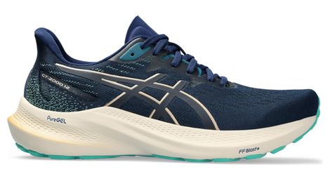 Chaussures running asics gt-2000 12 bleu/beige femme