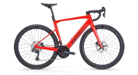 Vélo de route électrique bmc roadmachine 01 amp two shimano grx di2 11v 360 wh 700 mm rouge neon 2024