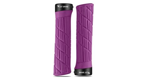 Poignées de guidon de vélo antidérapantes - Violet