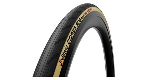 Vittoria Corsa Pro Control Rennradreifen 700 mm, Tubeless Ready, weich, Graphene G2.0 + Silica-Mischung, beigefarbene Flanken