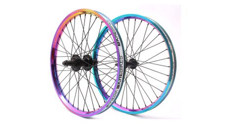 Jeu de roues bmx 20 pouces oil slick 14mm s/b khebikes