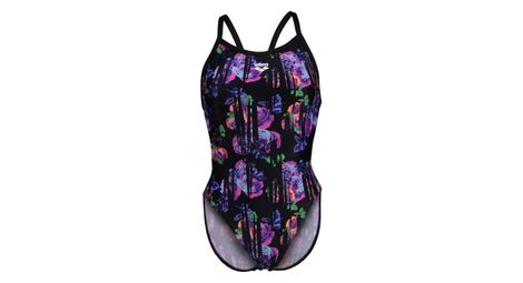 Maillot de bain arena femme rose texture swimsuit xcro noir