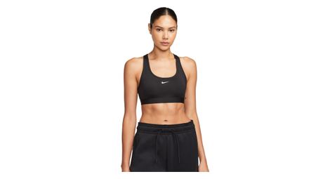 Sujetador de sujeción ligera Nike Swoosh Negro