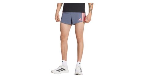 adidas Adizero Running Gel Pocket 3in Shorts, Grau/Koralle, Herren