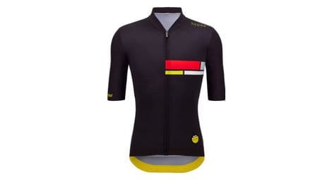 Maillot manches courtes santini tour de france - alpes d'huez noir