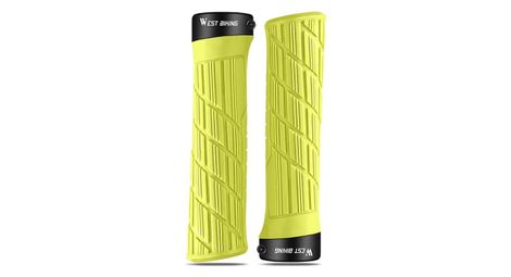 Poignées de guidon de vélo antidérapantes - Jaune