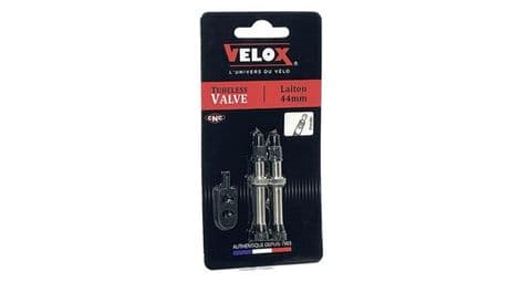 Valve tubeless velox laiton argent 44mm presta (x2)