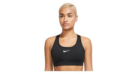 Sujetador de sujeción media Nike Swoosh Negro