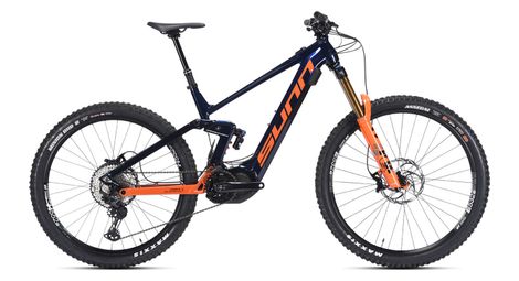 Sunn kern el finest volledig geveerde elektrische mtb shimano xt/slx 630wh 12s mx (29/27,5'') blauw oranje