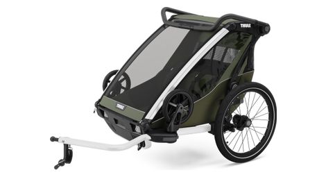 Rimorchio per biciclette Thule Chariot Lite Double, verde vintage