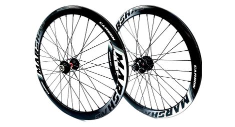 Paire de roues 20 x 1 3 8 carbone marshal supercross finition gloss emplacement pour frein a disc mo