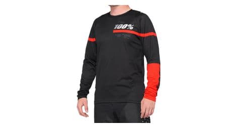 Langarmtrikot 100% r-core schwarz / rot