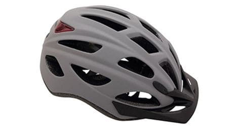 Casque velo city adulte polisport citygo gris mat taille 58-61 system quick lock avec lumiere integree