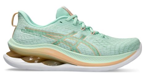 Damen laufschuhe asics gel kinsei max korallengrün