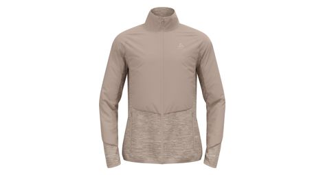odlo run easy warm beige long sleeve jacket