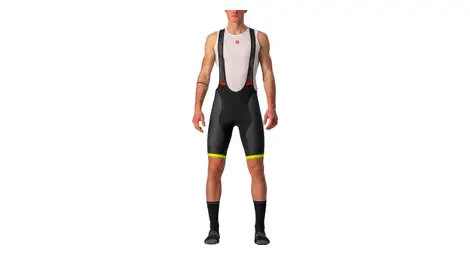 Culote corto con tirantes castelli competizione kit negro / amarillo