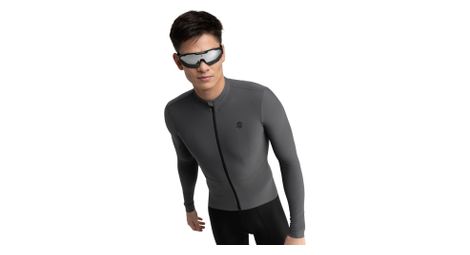 Maillot vélo thermique manches longues homme cyclisme m7 sampeyre gris