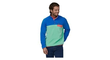 Pull léger en polaire patagonia synchilla snap-t vert/bleu