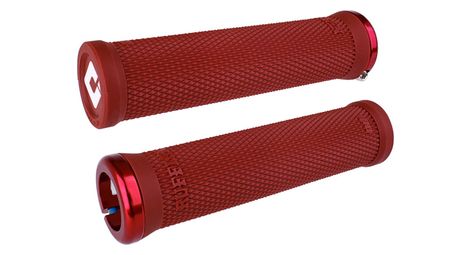 paire de grips odi ruffian v2 1 135 mm rouge blanc