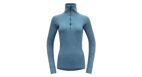Sous maillot manches longues femme devold duo active merinos 205 zip neck bleu