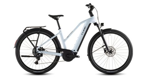 Cube Touring Hybrid One 600 Trapeze - Bicicletta elettrica da trekking con cambio Shimano Cues 9S, batteria da 600 Wh, interasse 700 mm, colore Glacier Blue 2026