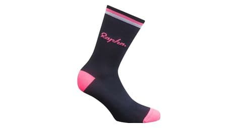 Chaussettes rapha logo bleu fonce rose