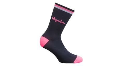 Chaussettes rapha logo bleu foncé / rose