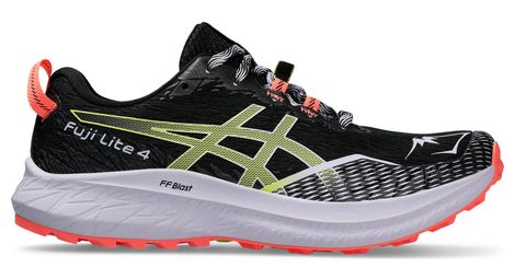 Chaussures de trail running femme asics fuji lite 4 noir rose