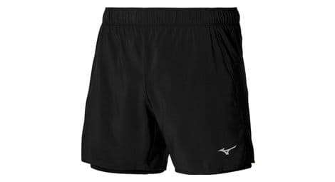 Mizuno core 2 en 1 pantalón corto 5,5 negro hombre