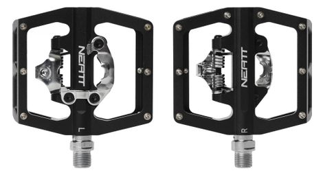 Paire de pedales semi automatiques avec cages neatt single side spd noir