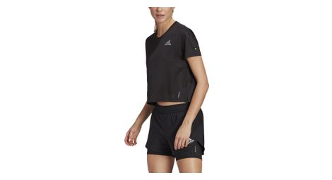 Adidas run prime blue women's short sleeve jersey black