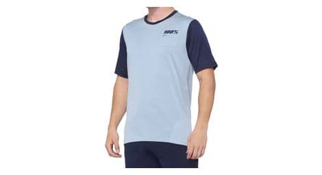 Maillot manches courtes 100 ridecamp bleu