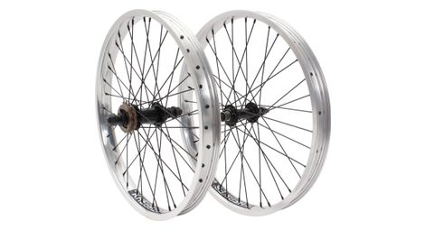 Paire de roues BMX KHE PRISM 20 pouces argent