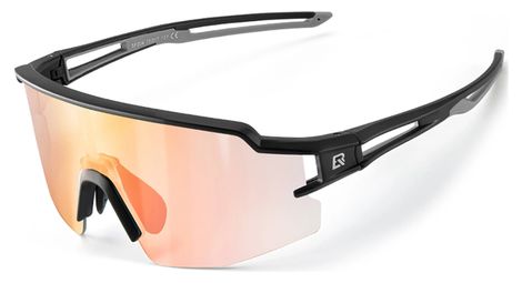 Lunettes de cyclisme photochromiques protection uv verres orange - noir