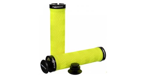 Paire de grips neatt lock on wave jaune neon