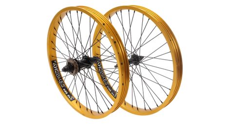 Paire de roues BMX KHE PRISM 20 pouces or