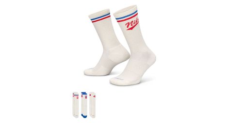 Tre paia di calzini nike everyday plus crew socks bianchi