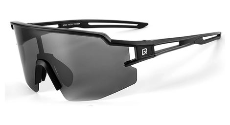 Lunettes de cyclisme polarisées avec protection uv  verres gris - noir