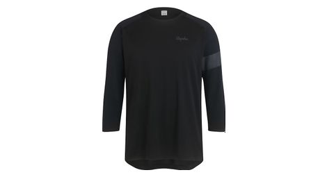 Maillot manches 3 4 rapha trail noir