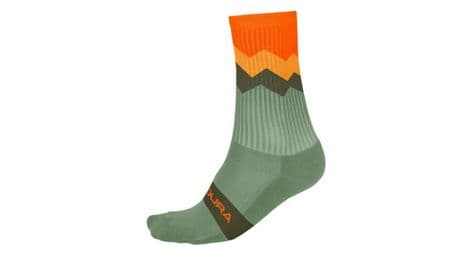 Chaussettes endura jagged vert / orange