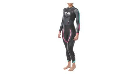 Traje de neopreno de triatlón para mujer tyr hurricane cat 5 negro / azul / rosa