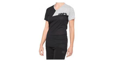 100% airmatic women's short sleeve jersey black / gray
