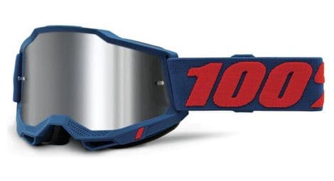 100% accuri 2 blue goggle / silver mirror lens