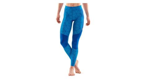 Legging femme skins series-5 long tights bleu