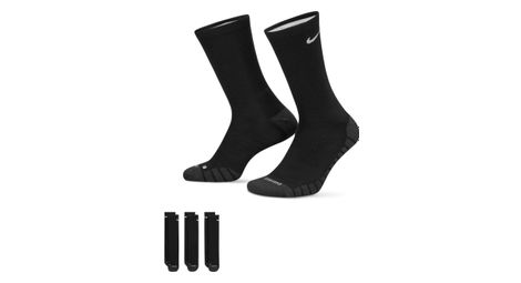 Nike everyday max cushion crew socks (x3) black unisex 34-38