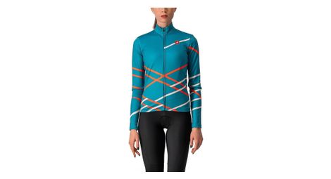 Veste femme castelli diagonal jersey fz bleu clair