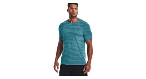 Maillot manches courtes under armour seamless wave bleu