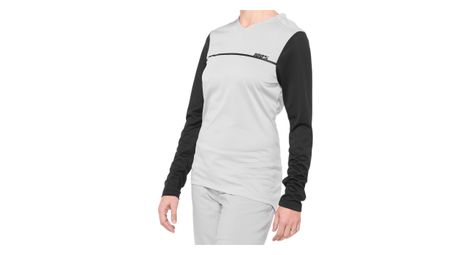 Maillot de manga larga para mujer 100% ridecamp gris / negro