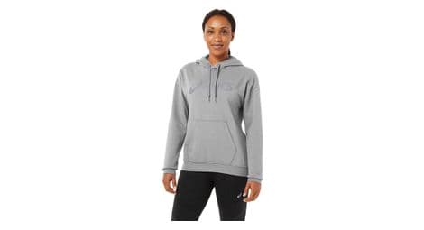 Sweat à capuche asics big logo gris femme